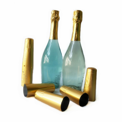 Glaswein-Flaschen-Psychiater bedeckt Goldschwarzen PVC-Schrumpfkapseln SGS mit einer Kappe