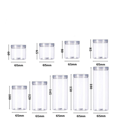 Rüttelt Plastikküchen-Speicher Durchmessers 55mm transparente Gläser HAUSTIER ODM mit der Blockierung von Deckeln